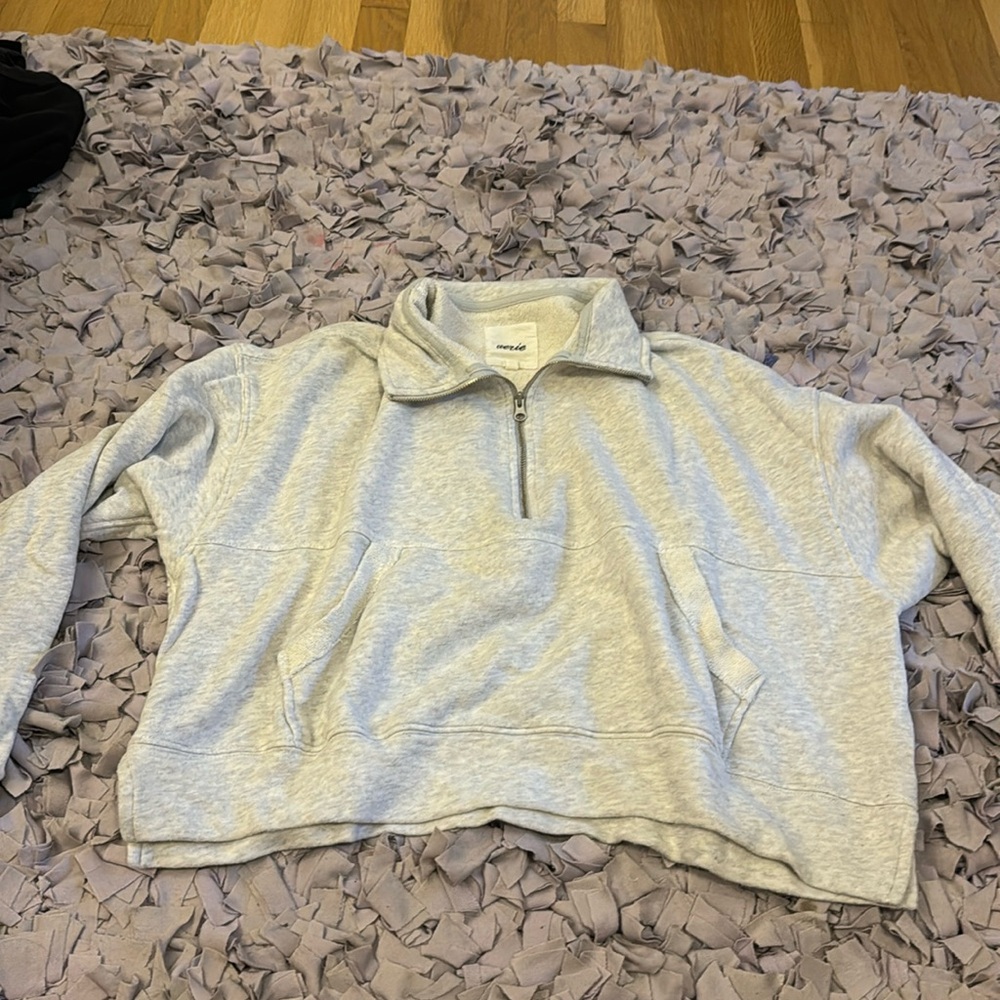Light grey aerie quarter zip